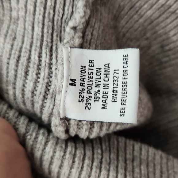 Forever 21 Sweater Womens Turtleneck Balloon Sleeves Ribbed Crop Medium Gray - Picture 3 of 12